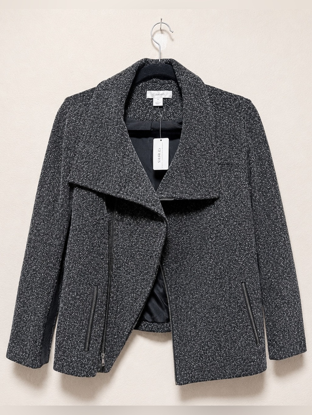 CJ Banks Gray Tweed Blazer Jacket